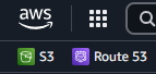 AWS S3 & Route 53 in the AWS Management Console favorites bar