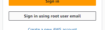 amazon web services root user sign-in button