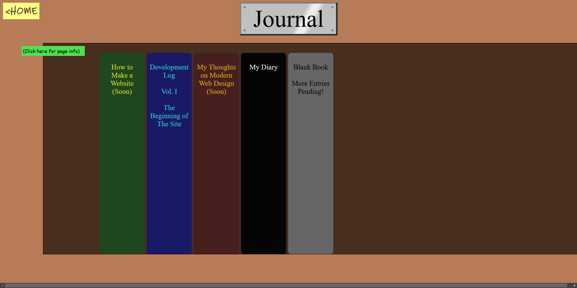 The site's Journal index at the time of writing